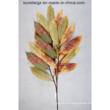 Artificial Plant Silk-Screen Frosted Loquat Leave for Home Decoration (32925)